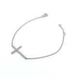 Sterling Silver CZ Cross Bracelet