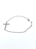 Back side of Sterling Silver CZ Cross Bracelet