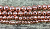 6mm Rose Gold Hematite Bead | Bellaire Wholesale