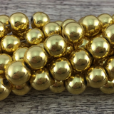 8mm Gold Hematite Bead | Bellaire Wholesale