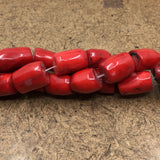 Dyed Red Coral Drum Beads | Bellaire Wholesale