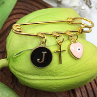 Alloy Evil Eye Safety Pin Cross Charm Heart Charm | Bellaire Wholesale