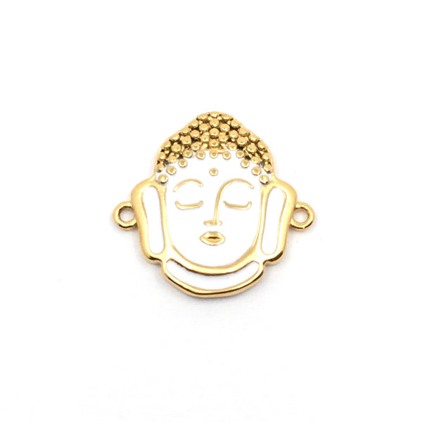Gold Plated Steel Enamel Buddha Connector | Bellaire Wholesale