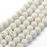 8mm White Lava Beads | Bellaire Wholesale