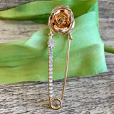 Gold Plated Rose Brooch | Bellaire Wholesale