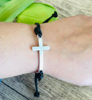 Faux Leather Cross Bracelet | Bellaire Wholesale