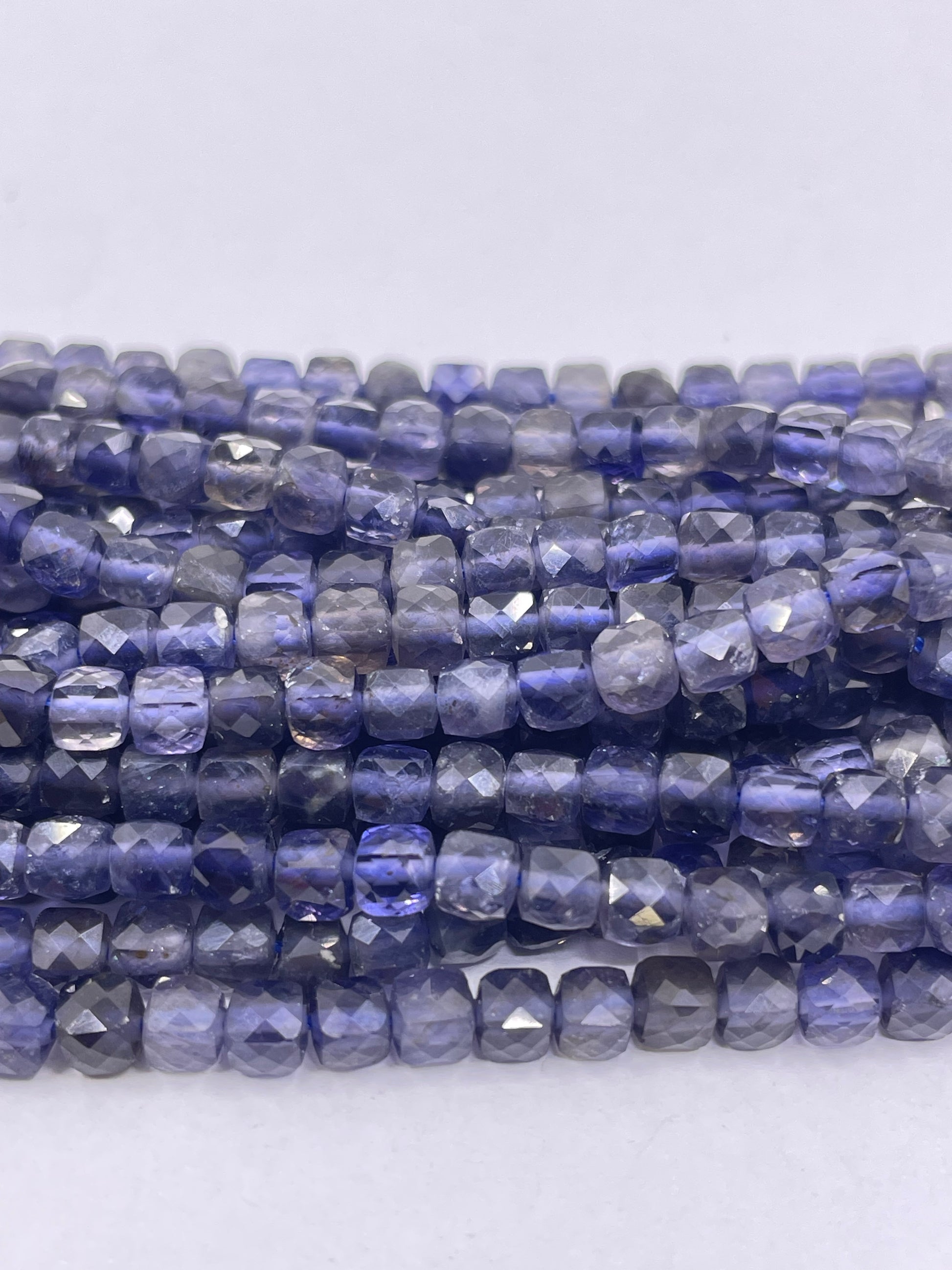Cube Faceted 4mm x 4mm Natural Stone beads, 4 Options (Half Strand)| Bellaire Wholesale