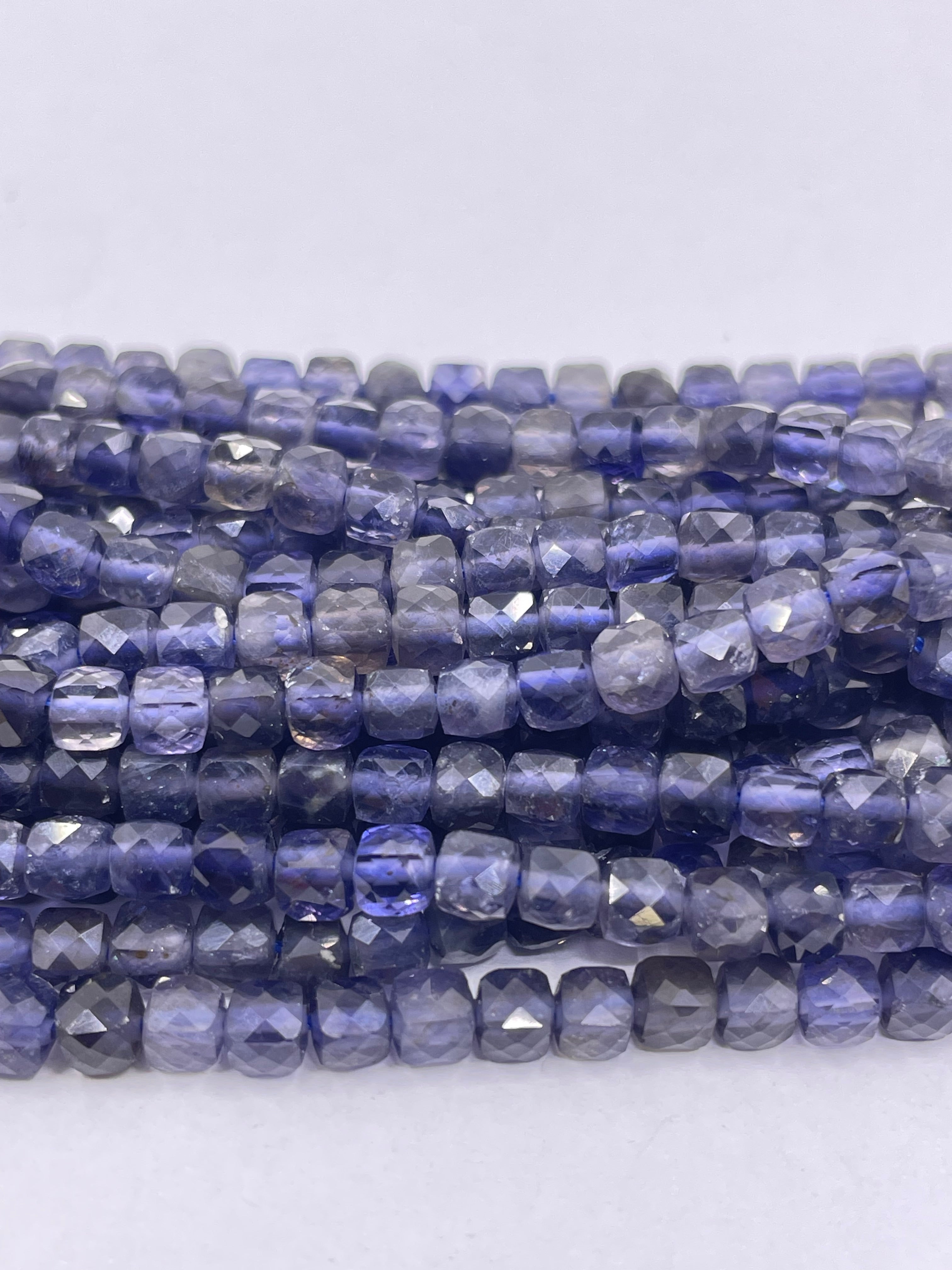 Cube Faceted 4mm x 4mm Natural Stone beads, 4 Options (Half Strand)| Bellaire Wholesale