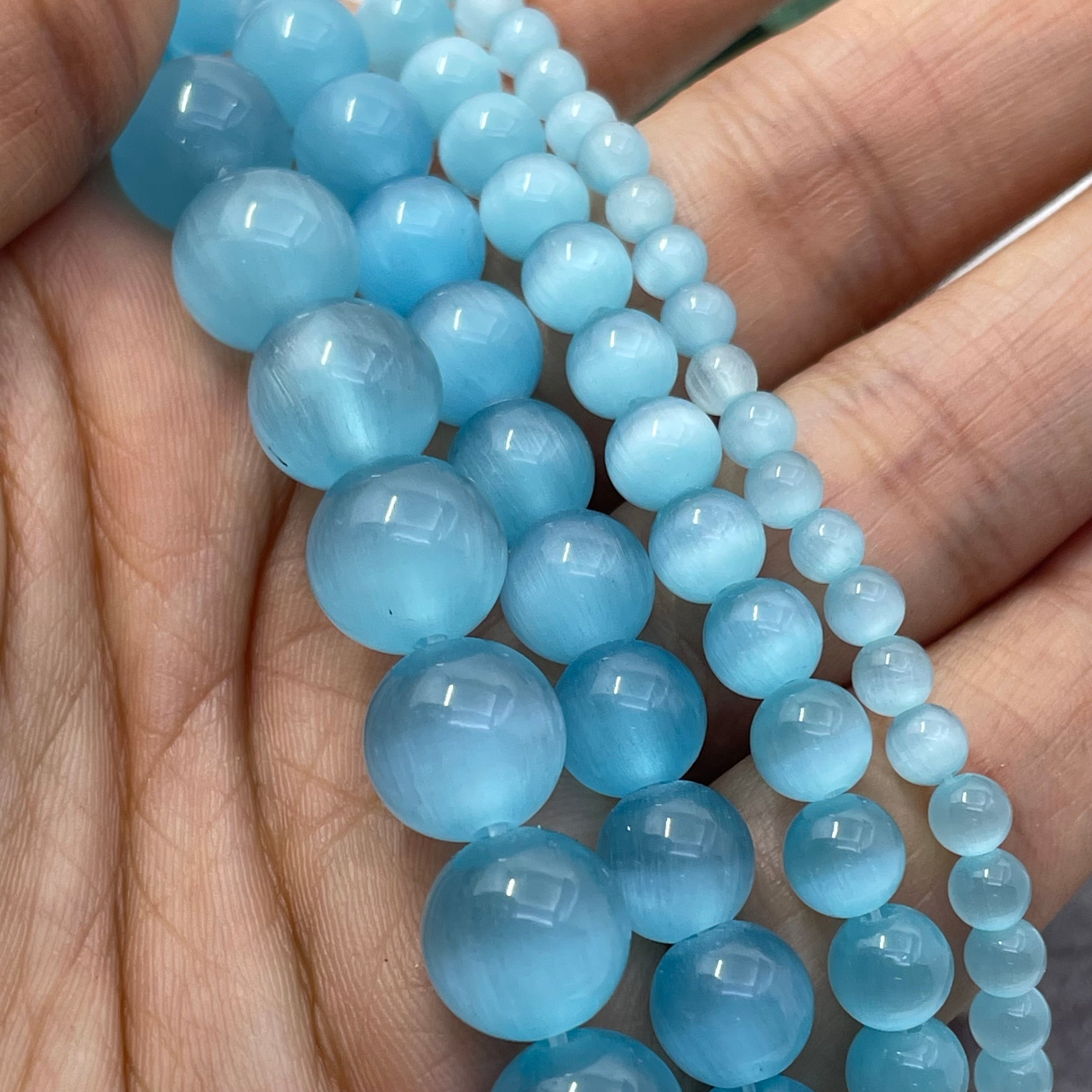 Blue Cats Eye Beads