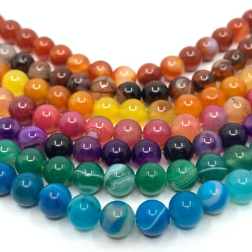 Striped Agate Gemstone Beads