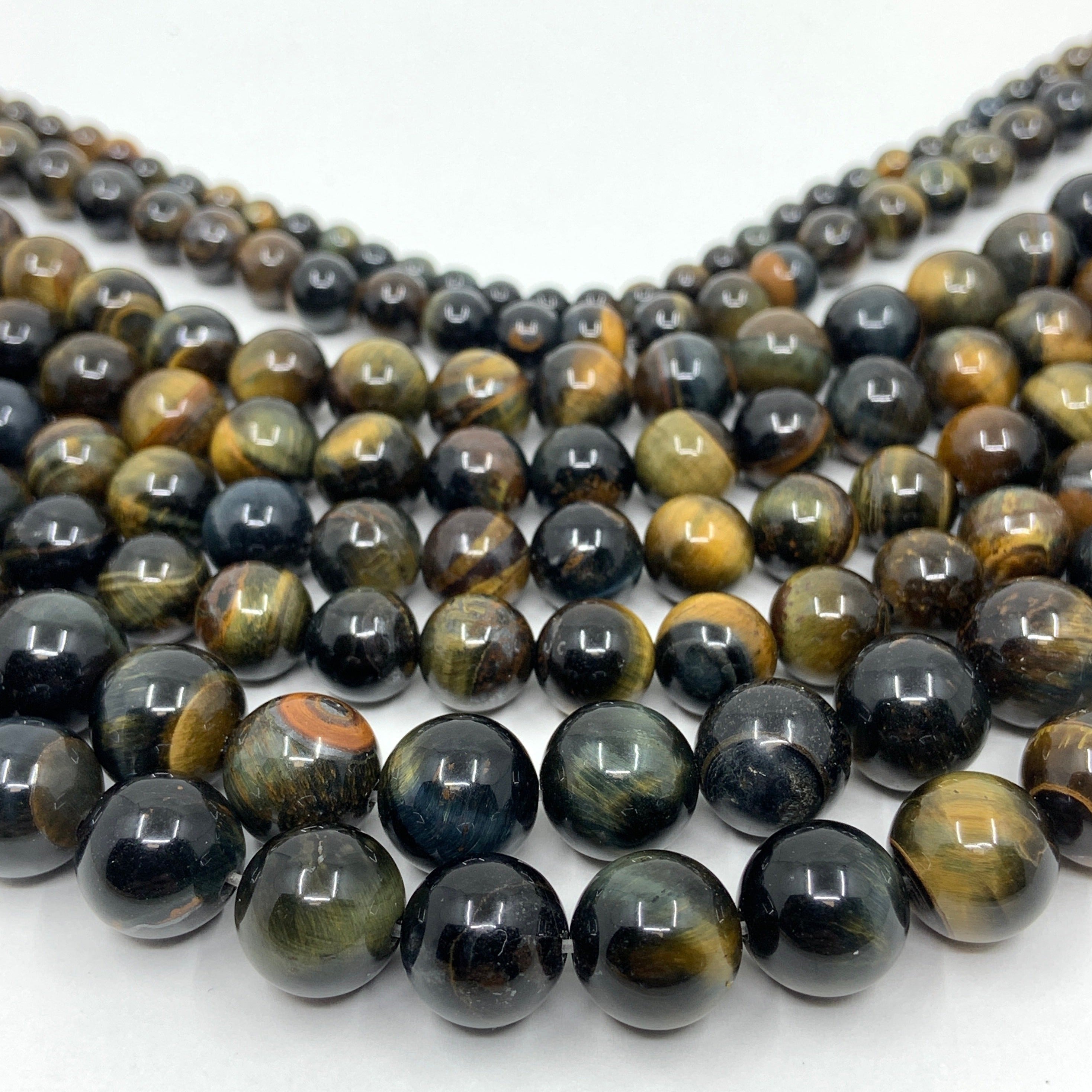Yellow Blue Tiger Eye Beads