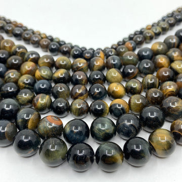 Yellow Blue Tiger Eye Beads