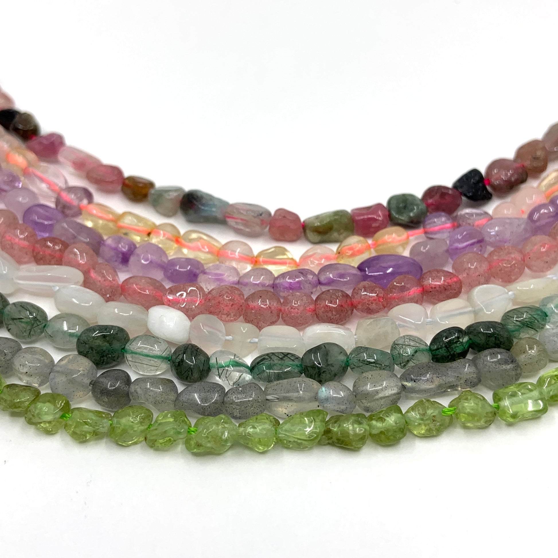 Gemstone Nugget Beads, 4mm x 6mm