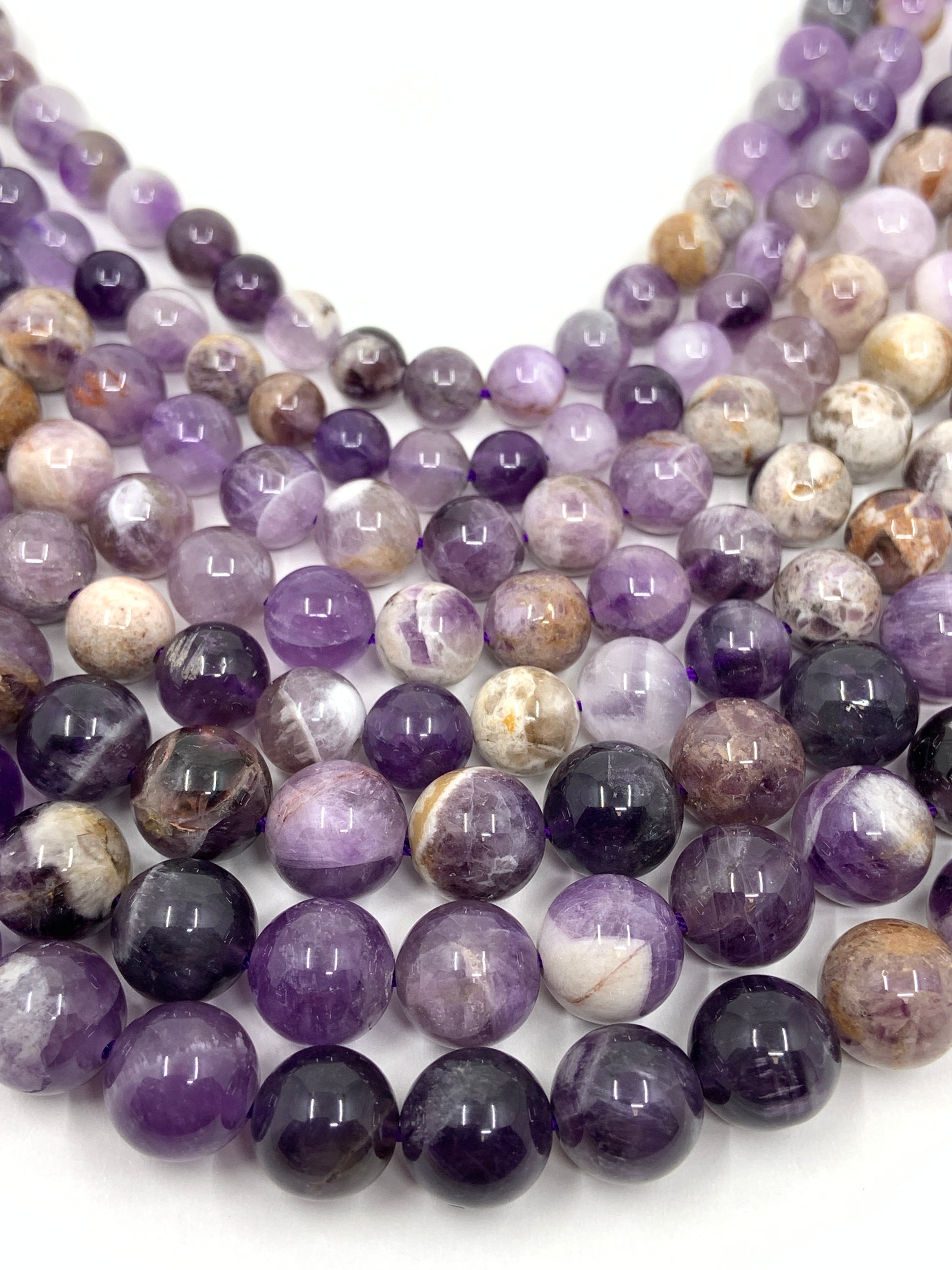 Dog Tooth Amethyst Beads Round shape