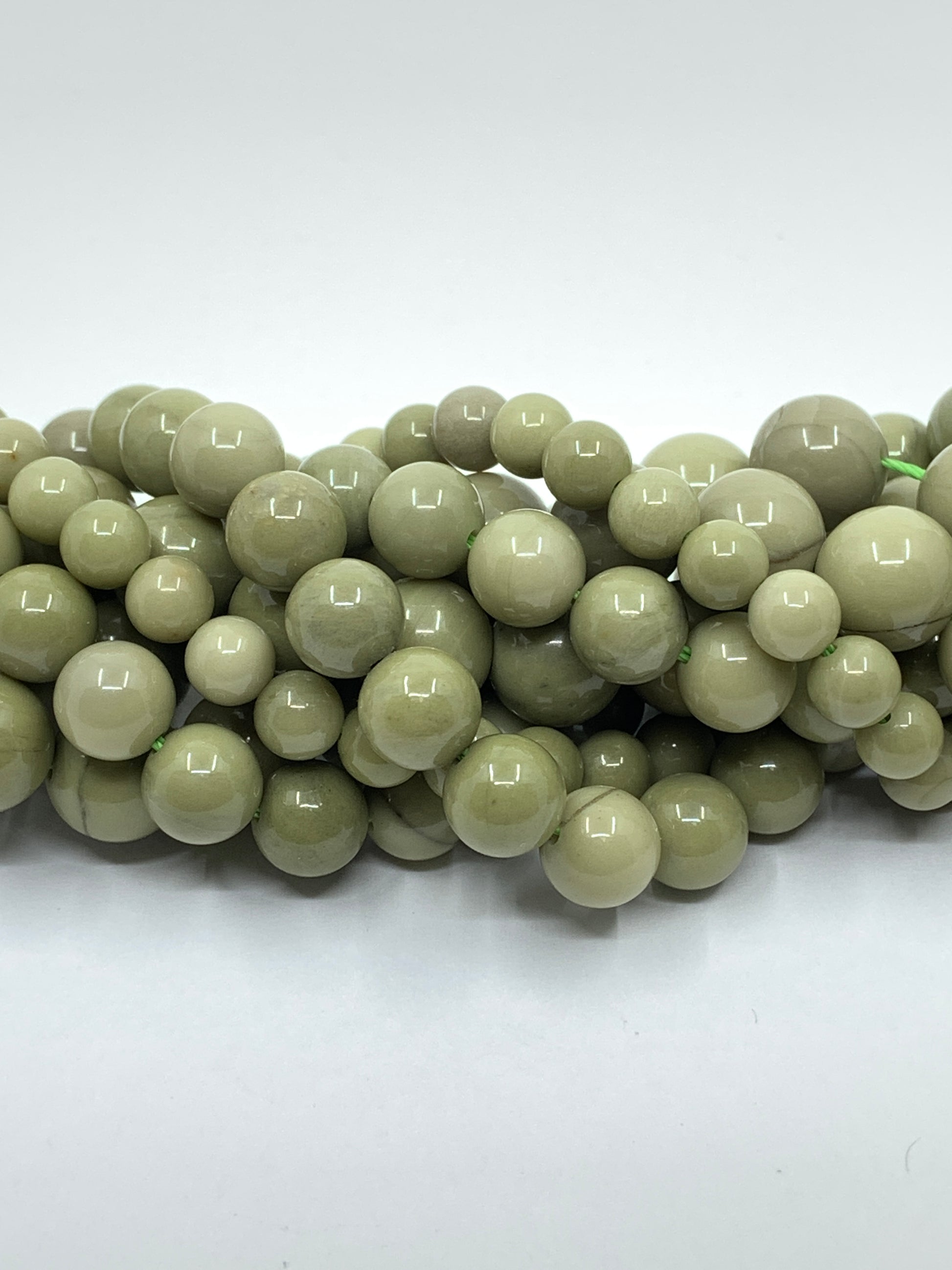 Avocado Jasper Round Beads for jewelry making