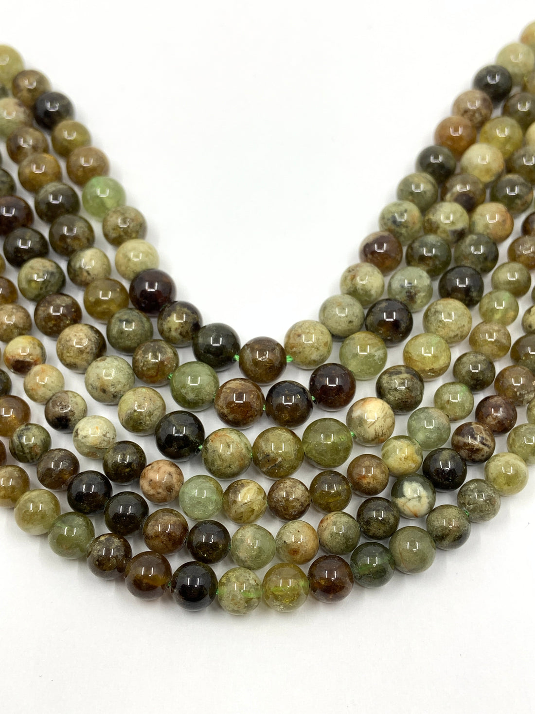 Green Garnet Round Beads