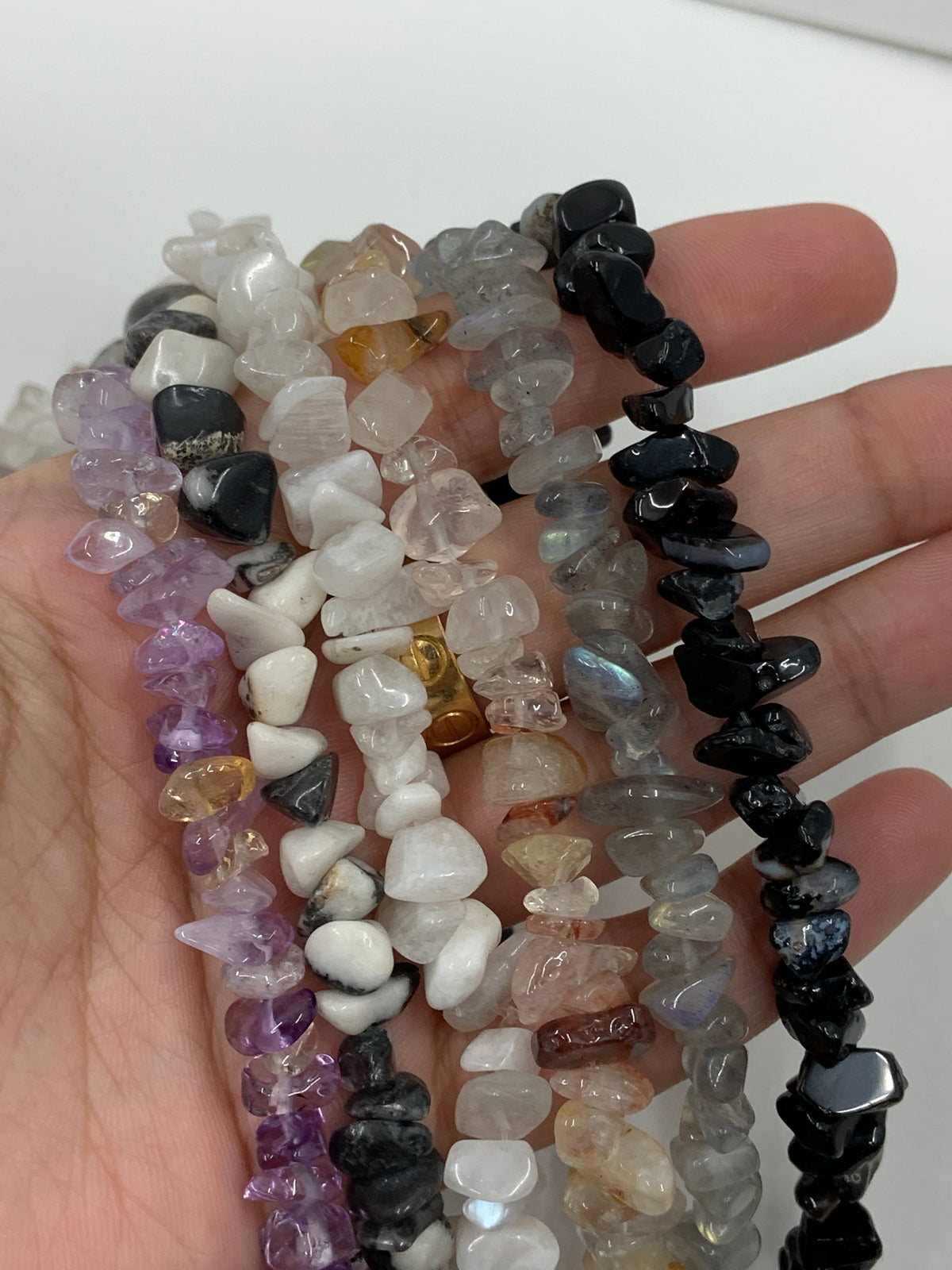 Crystal gemstone nugget chips