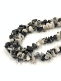 Black Zebra Jasper gemstone chips beads