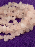 Rose quartz crystal chips beads