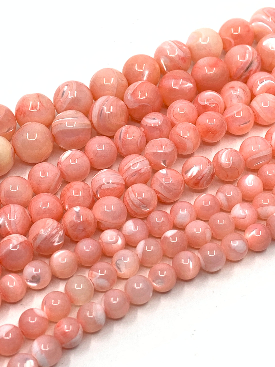 Peach Pink Mother of Pearl Beads