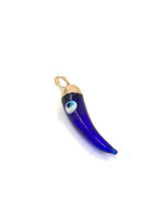 Murano glass blue horn pendant