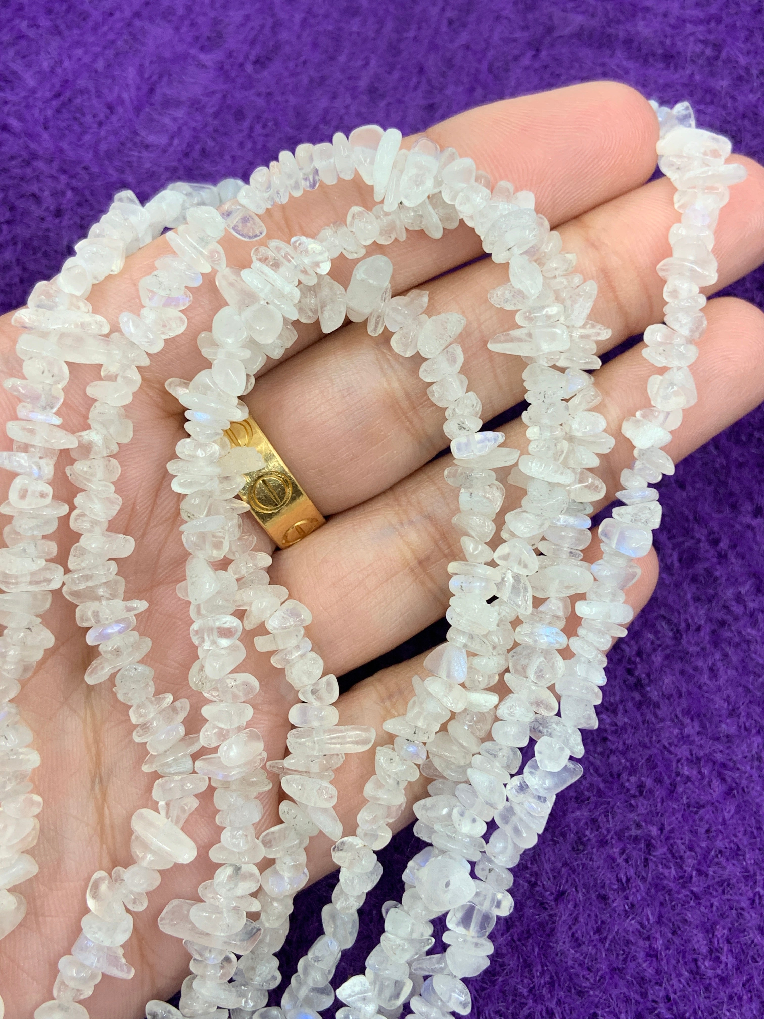 Rainbow moonstone chip beads