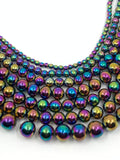 Multi colored hematite beads