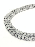 Lava Arrow Chevron Beads in Silver color