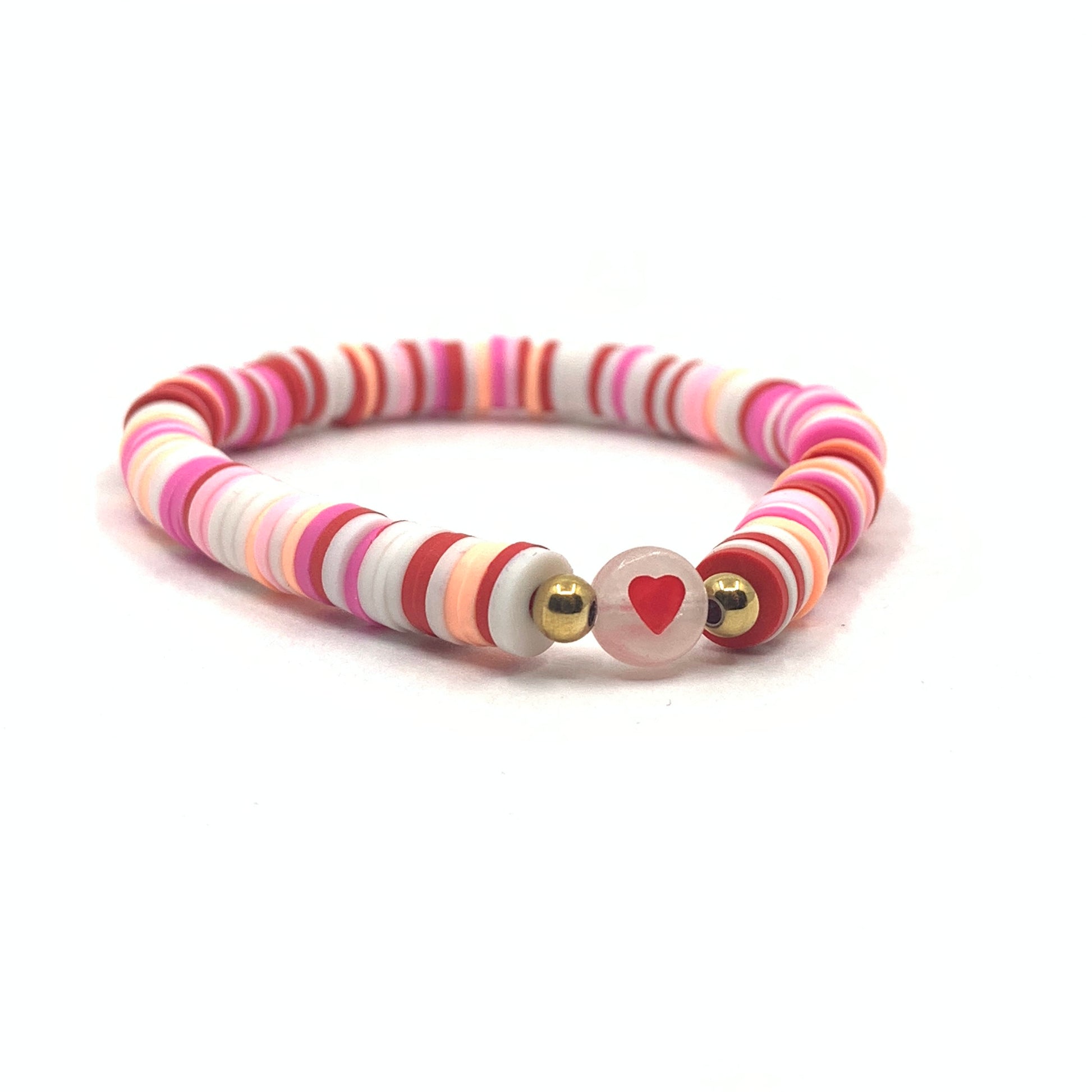 Clay Bead Heart Bracelets