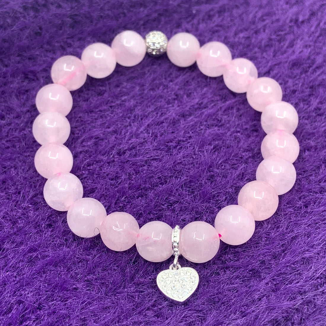 Rose Quartz Heart Bracelet