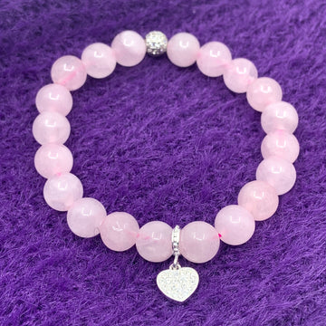 Rose Quartz Heart Bracelet