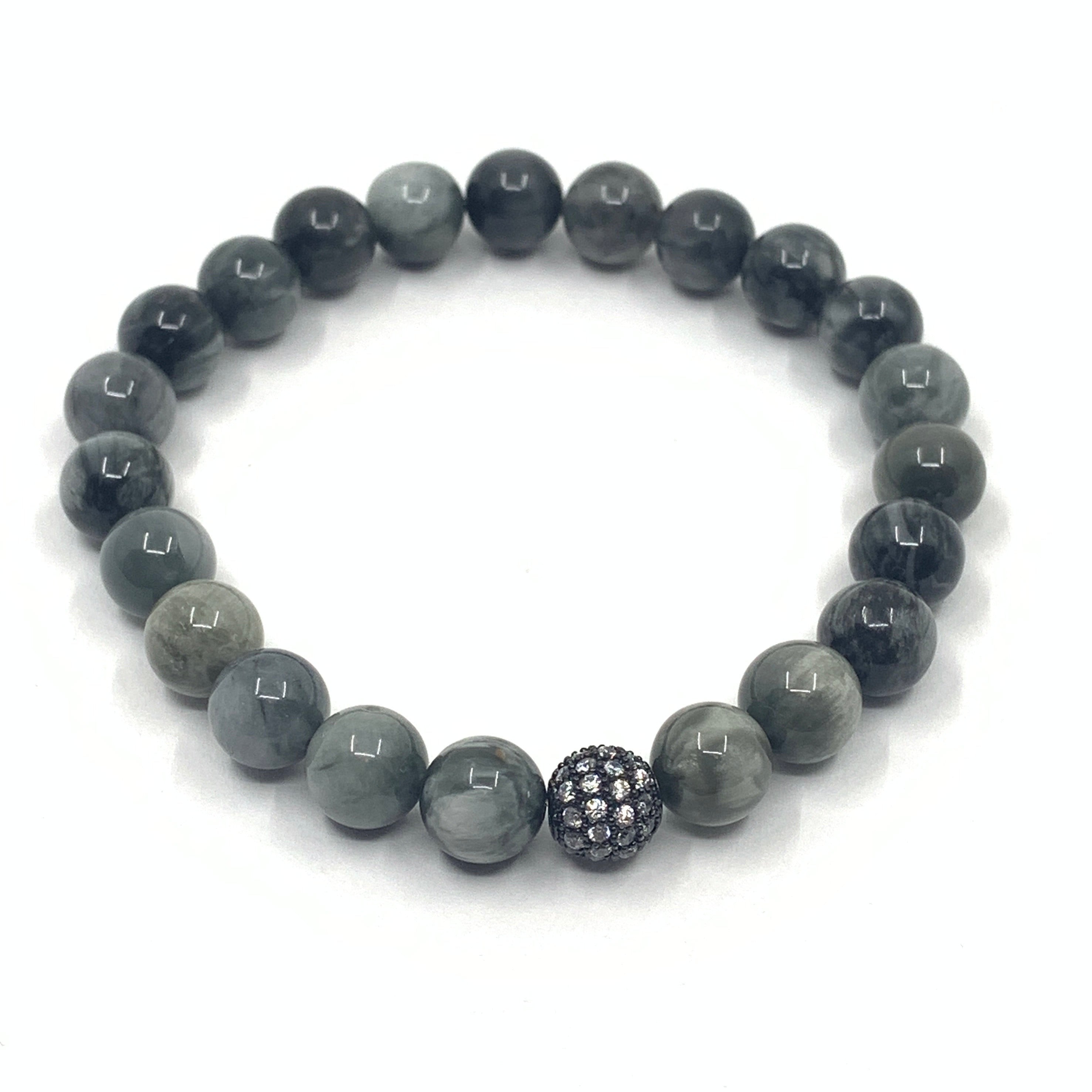 Eagle eye cz bead bracelet