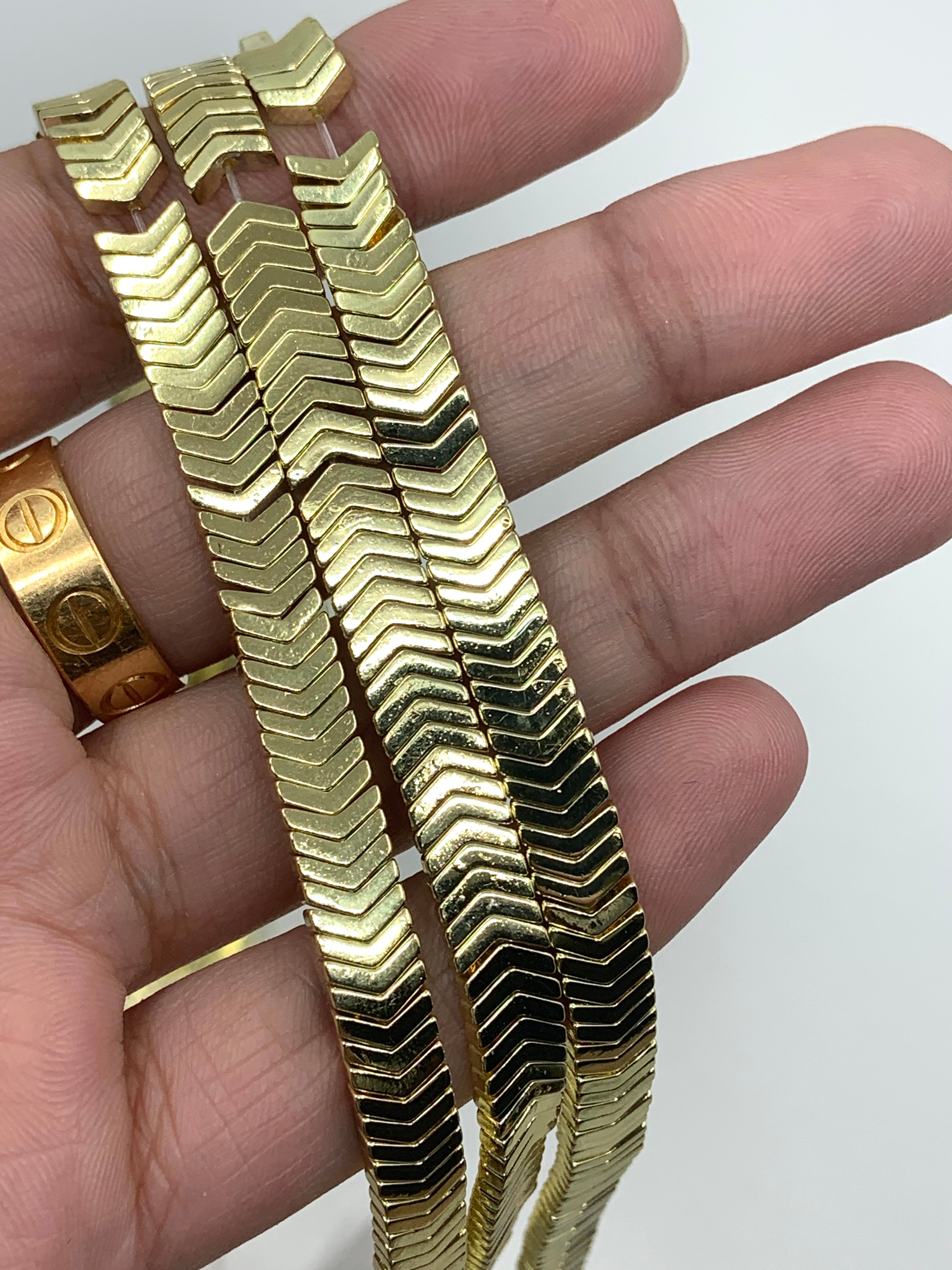 Hematite Arrow Chevron beads