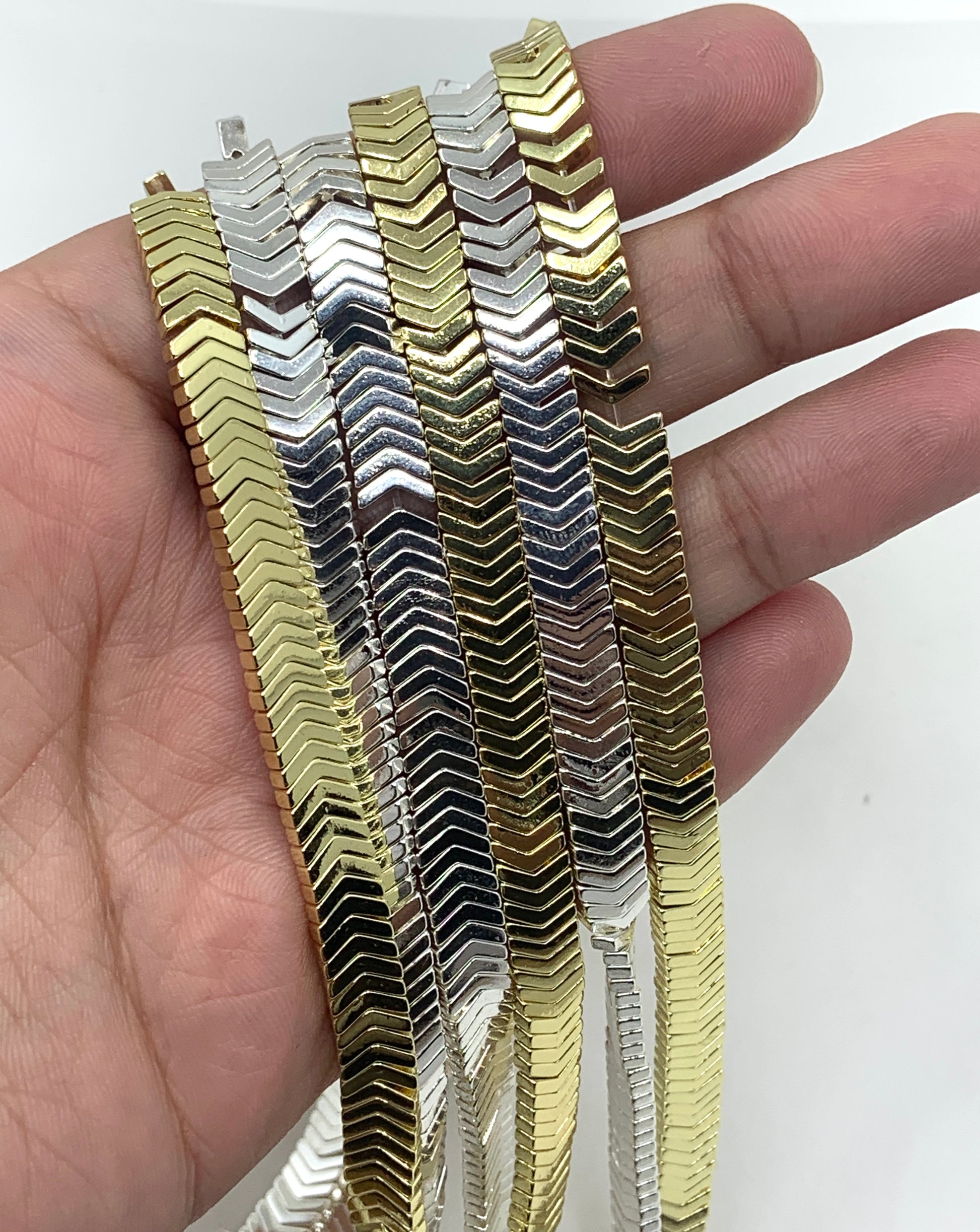 Hematite Arrow Chevron beads