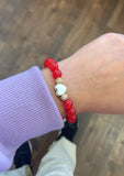 Red jade heart bracelet- valentine's gift for her!