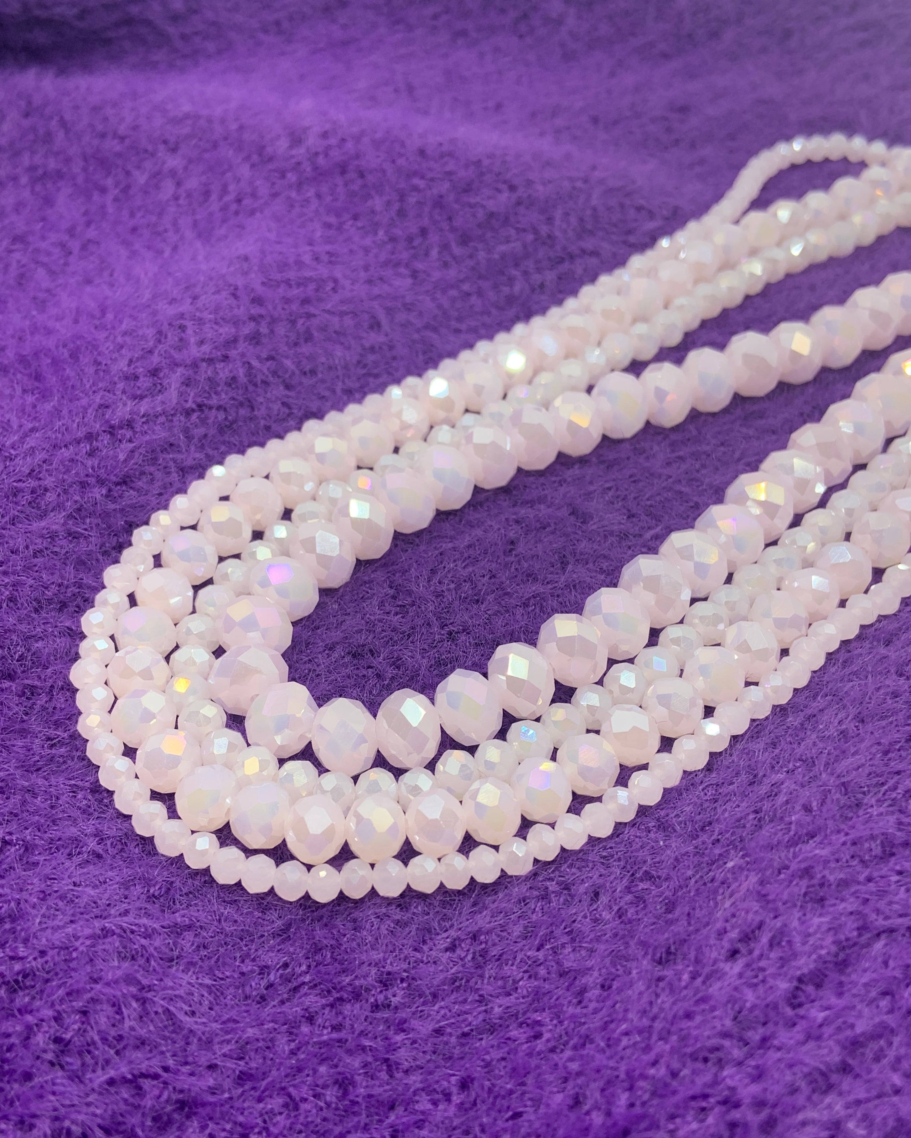 Pink beads for jewelry making with faceted cut