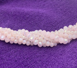 Pink rondelle glass  beads
