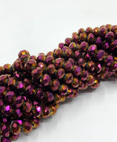 Metallic Pink Purple Glass Beads for jewelry making