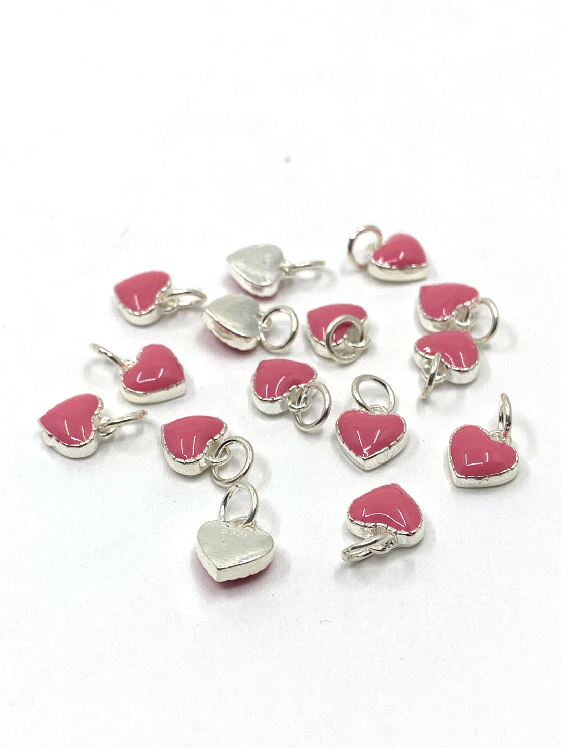 Sterling Silver Pink Heart Charm