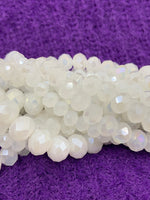 White Opal AB Glass Beads