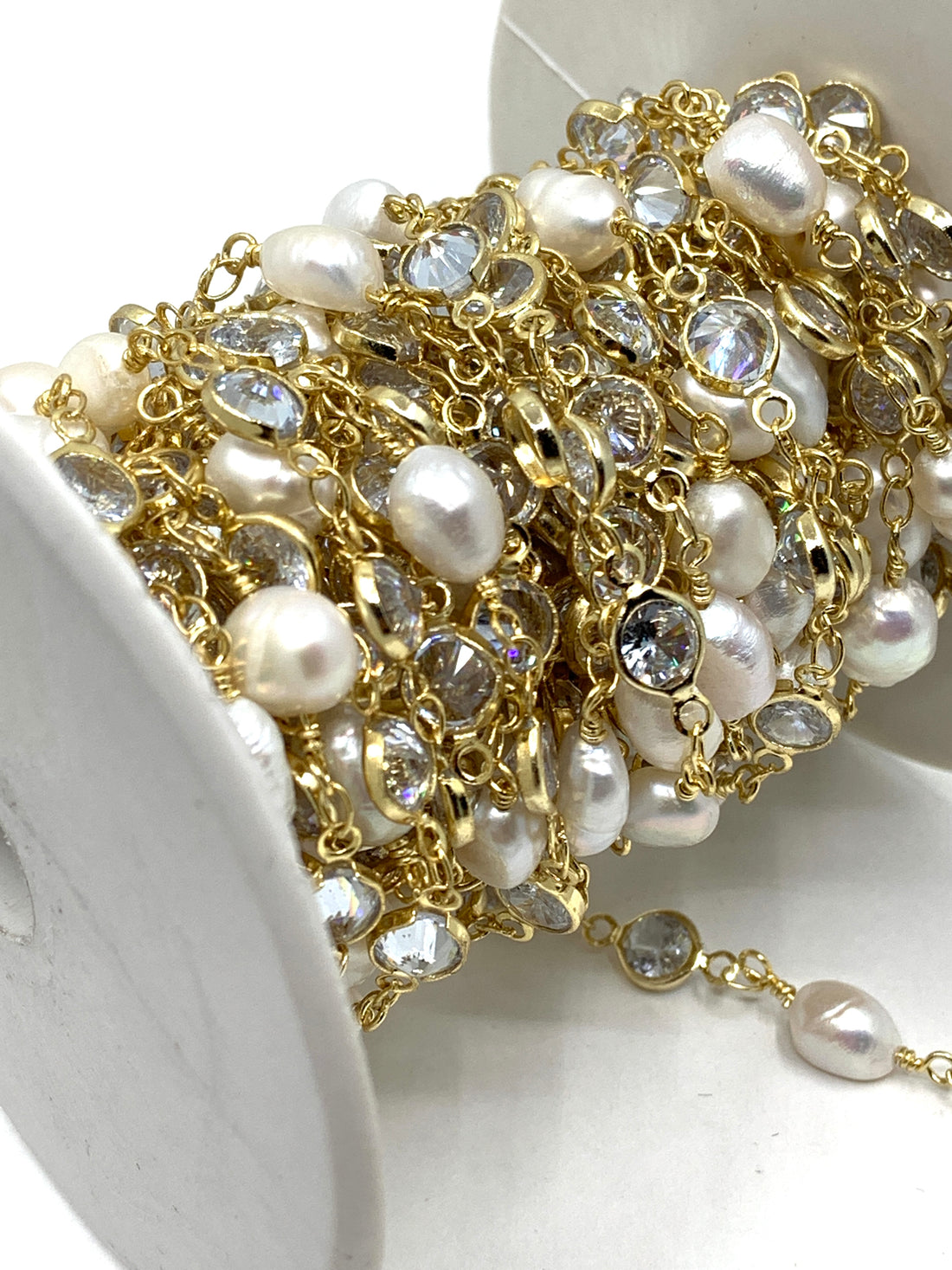 Freshwater Pearl Wire Wrapped Chain