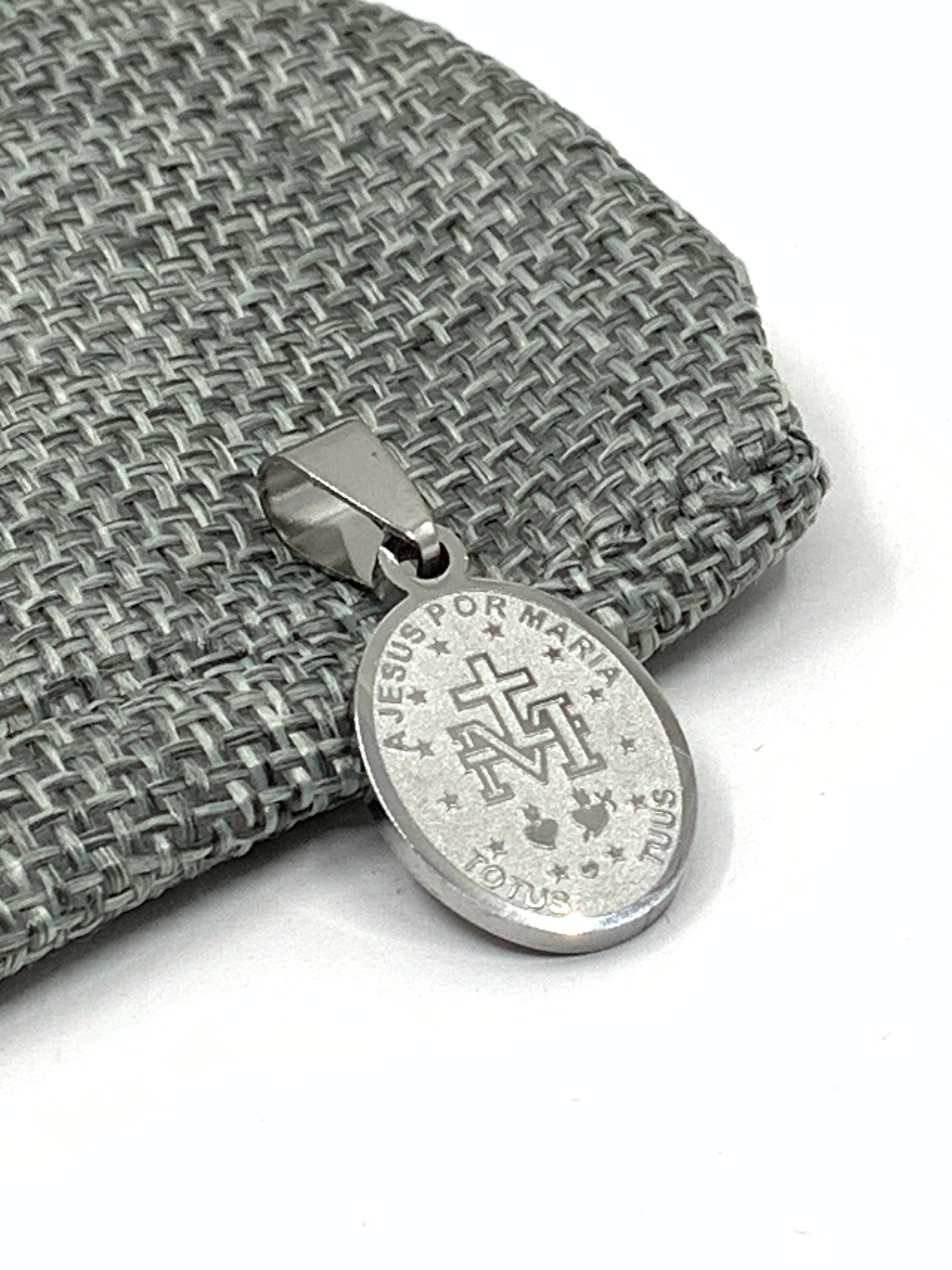 Stainless Steel Miraculous Mary Medal Pendant