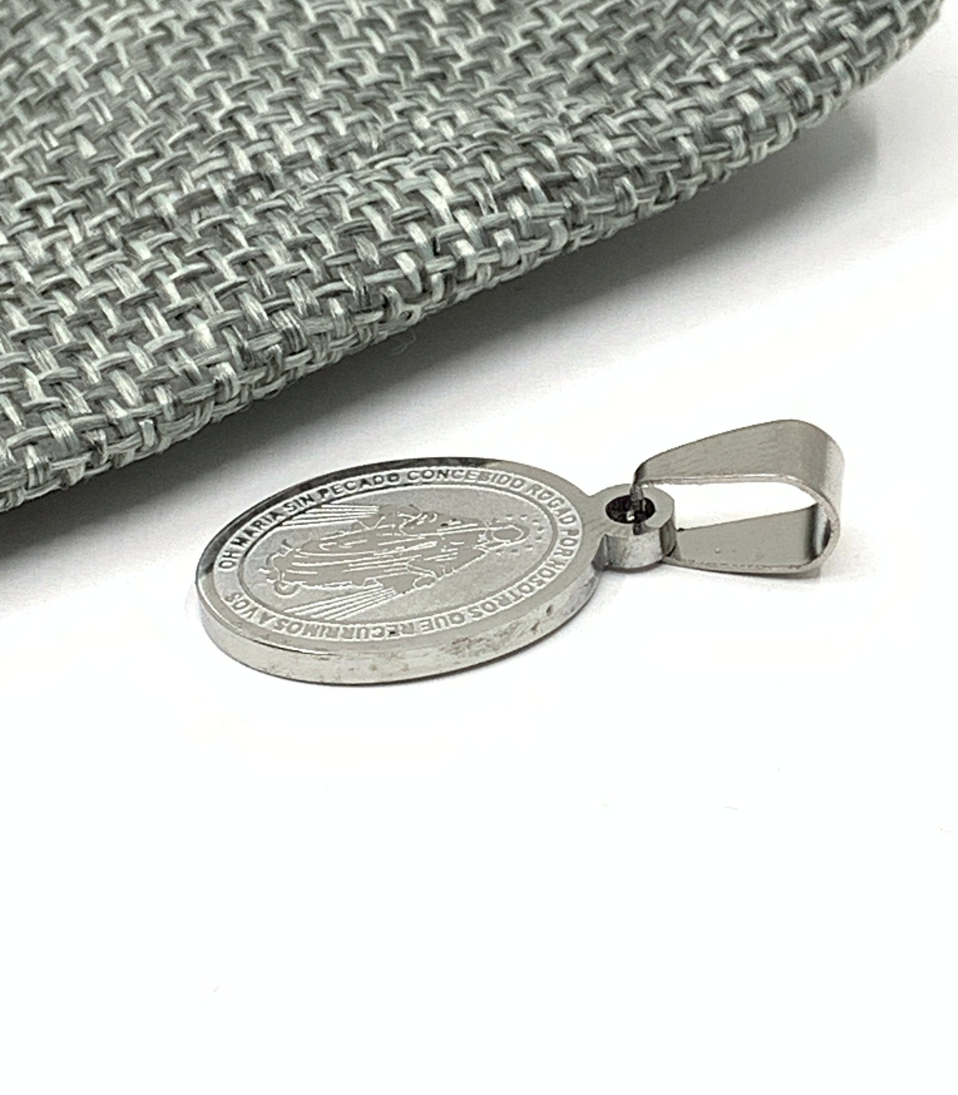 Stainless Steel Miraculous Mary Medal Pendant