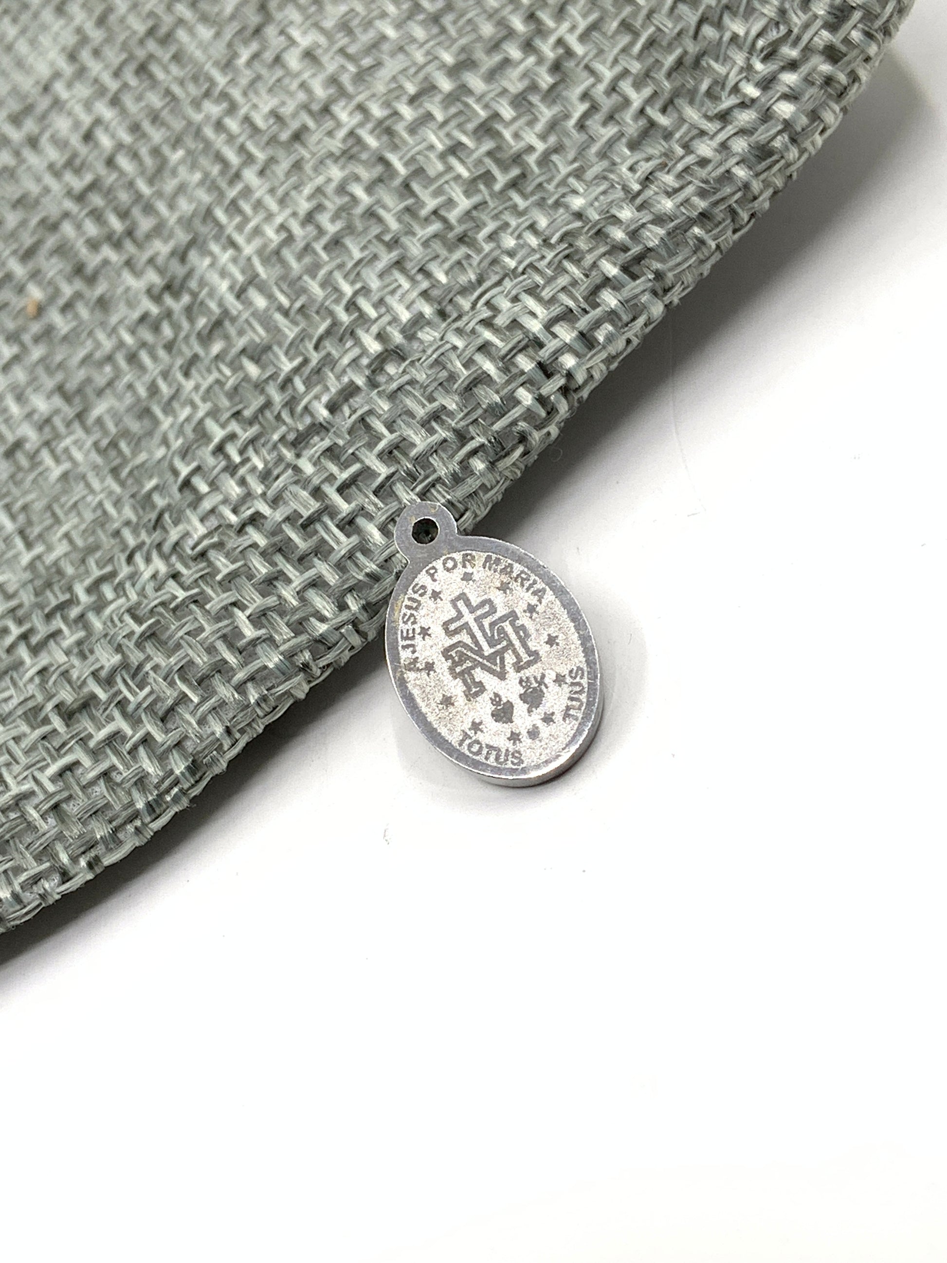 Stainless Steel Miraculous Mary Medal Charm