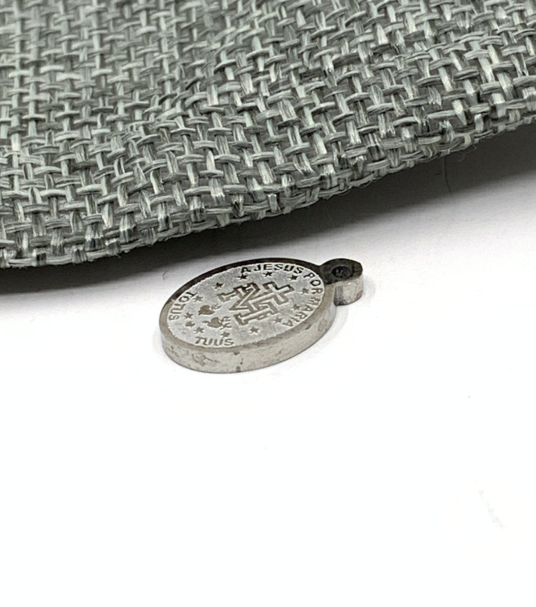 Stainless Steel Miraculous Mary Medal Charm