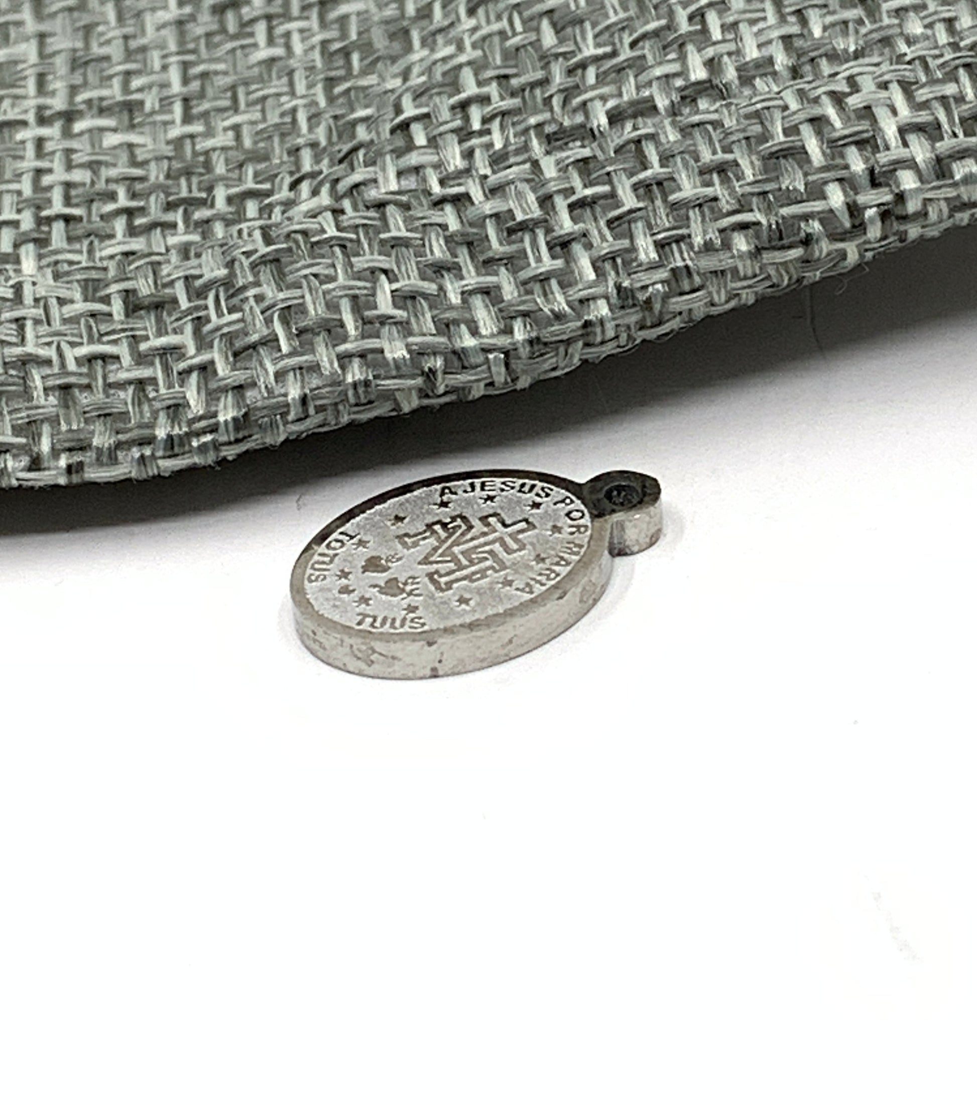 Stainless Steel Miraculous Mary Medal Charm