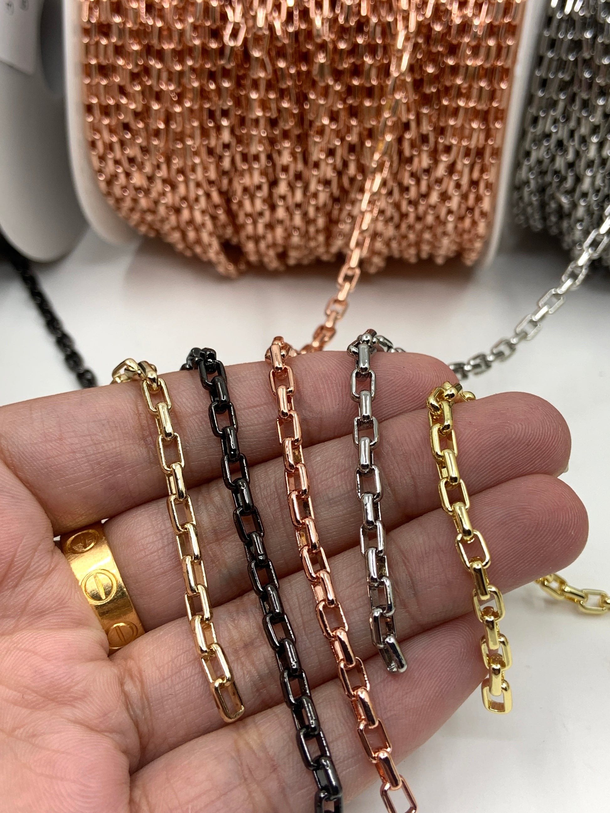 Brass Square Rolo Link Chain