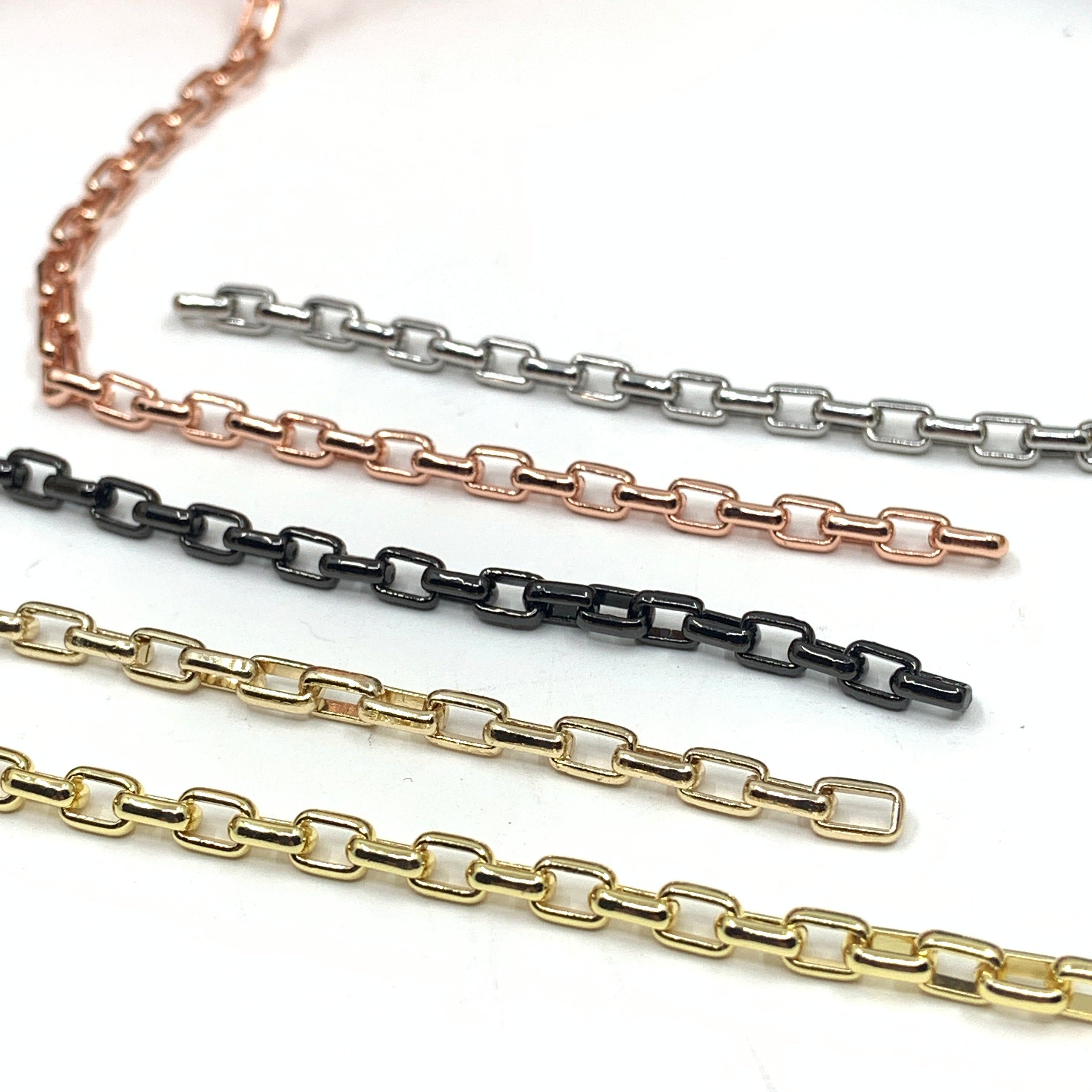 Brass Square Rolo Link Chain
