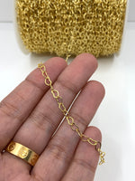 Unfinished Heart Link Chain for Jewelry Making in gold