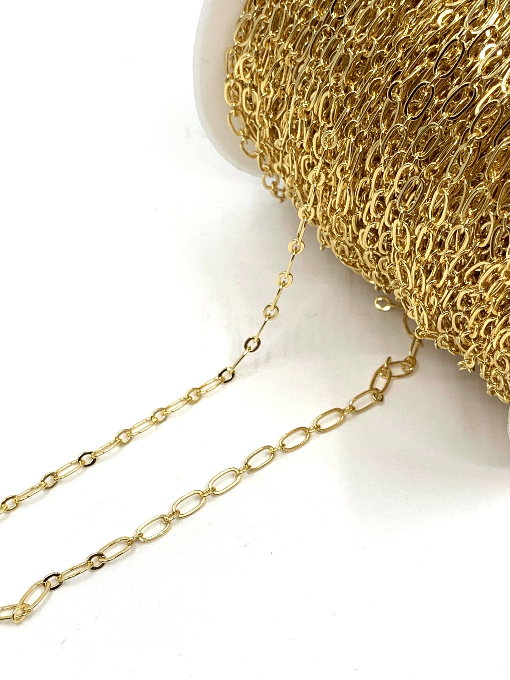 Flat Cable Link Chain in gold